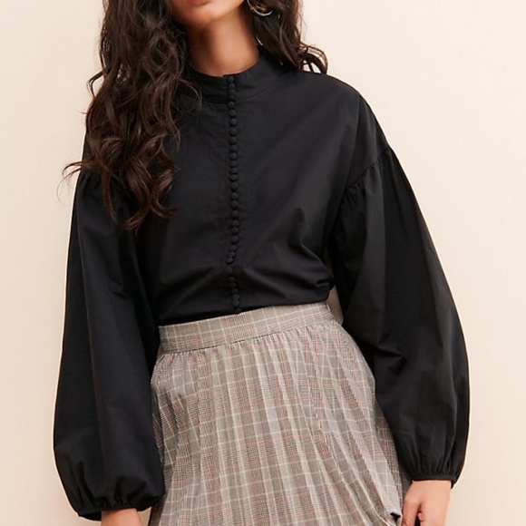 Anthropologie Tops - Just Female Senna Button Blouse black size small